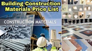 Building Construction Materials ¦¦ Present Market Rates [upl. by Eelame]