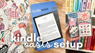 set up my kindle oasis with me 📖💖 stickers case amp more [upl. by Pass]