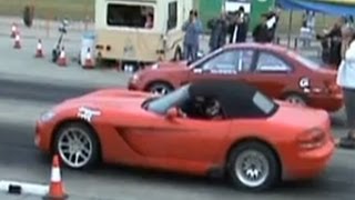 Honda Civic Red Rocket 977243 Vs Dodge Viper Drag Race [upl. by Lynea]