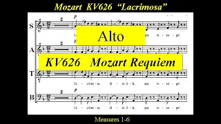 Lacrimosa  KV626  Mozart Requiem in D minor  Alto [upl. by Magas]