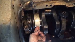 Detroit series 60 in frame rebuild part 9 installing main bearings [upl. by Amabil]