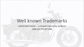 Well Known Trademark  Enfield India Ltd V Deepak Engineering Syndicate [upl. by Joanna]