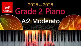 ABRSM 2025 amp 2026  Grade 2 Piano Exam  A2  Moderato  L V Beethoven [upl. by Pelson]