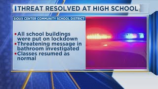 Threat Resolved At Sioux Center High School [upl. by Naihtsirc]