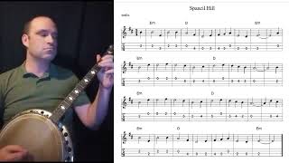 Spancil Hill Irish Waltz on tenor banjo with notes and tab [upl. by Zerdna]