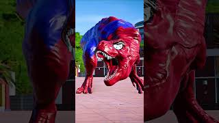 SpiderMan TREX vs Captrain America Carnotaurus Dinosaurs Fight [upl. by Ahsekat]