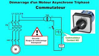 Schémas électriques Démarrage Moteur par boutons poussoirs et commutateur [upl. by Annav]