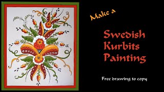 Swedish Folk Art  Paint a Dala Kurbits 12 [upl. by Bride]