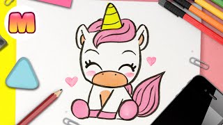 COMO DIBUJAR UN UNICORNIO KAWAII 🌸 aprender a dibujar y colorear 🌸 dibujos de unicornios facil [upl. by Athelstan]