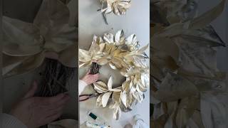 How to make a gold magnolia leaf wreath ✨ [upl. by Imotas]