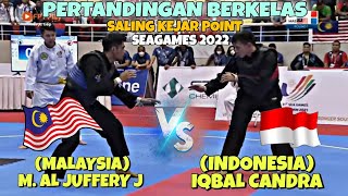 Indonesia vs malaysia  Iqbal candra vs al jufferi  Pertarungan sengit  Seagames 2022 [upl. by Novrej]