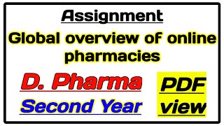 Global overview of online pharmacies assignment [upl. by Linzer]