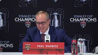 quotYou dont win a Stanley Cup you share itquot  Paul Maurice SCF Postgame Interview  62424 [upl. by Anayi]