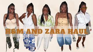 HampM and Zara Try on Haul zara hm anthropology bananarepublic summerfashion midsizefashion [upl. by Ecinnaj]