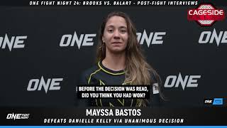 Mayssa Bastos On Taking Title From Danielle Kelly  ONE Fight Night 24 [upl. by Qifar]