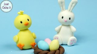 3 Easy Easter Fondant Cake Toppers Cake decorating for begginers [upl. by Hajidahk]