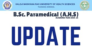 KNRUHS  BSc Paramedical AHS UPDATE knruhs bscparamedical pwd bscparamedicalcourses [upl. by Saideman]