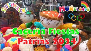 Caceria de Muñelocos Fiestas Patrias 2024 🟢⚪🔴Maquinas de garra Squishmallows Luchador Xoloitzcuintle [upl. by Nnairam]