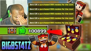 Giving Bigbst4tz2 100000 Free Clan Medals  Pixel Gun 3D [upl. by Bathesda587]