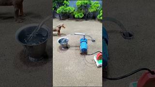 Mini motor water pump science project mini tractor making cow water bathed  307 [upl. by Akinas918]