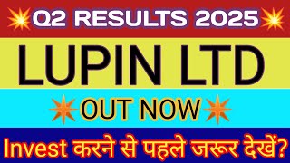 Lupin Q2 Results 2025 🔴 Lupin Results 🔴 Lupin Share Latest News 🔴 Lupin Share Result [upl. by Ertha237]