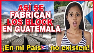 Así se FABRICAN los BLOQUES🧱 en GUATEMALA🇬🇹Cubana reacciona Por 1ra Vez reaction cubana guate [upl. by Pubilis]