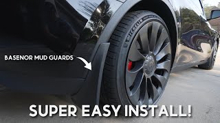 Tesla Model 3Y Basenor Mud Guards  Super Easy Install [upl. by Yannodrahc]