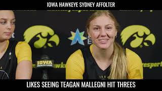 Iowa Hawkeye Sydney Affolter Is Excited About Teagan Mallegni hawkeyes [upl. by Adnilg]