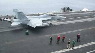 F18 Hornet taking off from the USS Nimitz [upl. by Salter653]