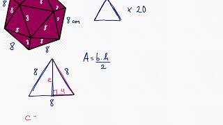 GEOMETRÍA AREA ICOSAEDRO conocida la arista [upl. by Auqinot]