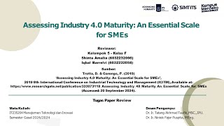 PaperReview Assessing Industry 40 maturity An essential scale for SMEs [upl. by Ybrik]