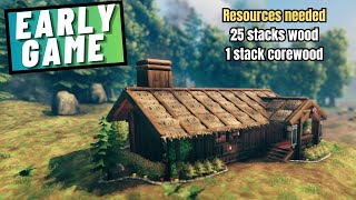 Valheim Guide Crafting A Cosy Wood Haven Early game House Build [upl. by Eitra701]