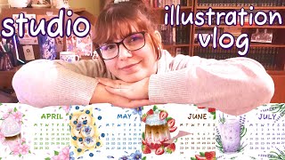 STUDIO VLOG 2  MAKING A CALENDAR  APRILMAYJUNEJULY [upl. by Storm]