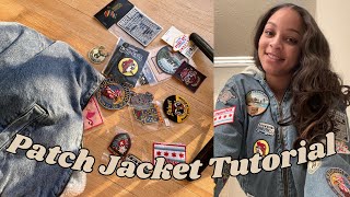 EASY PATCH DENIM JACKET TUTORIAL [upl. by Siramed562]