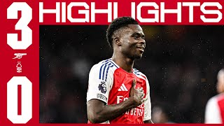 THREE BIG POINTS  HIGHLIGHTS  Arsenal v Nottingham Forest 30  Saka Partey Nwaneri  PL [upl. by Esihcoc]