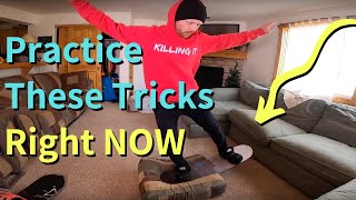 Learn Snowboard Tricks From home  Beginner Guide [upl. by Gninnahc]