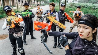 Alpha Nerf War Alpha Warriors Nerf Guns Fight Criminal Tycoon Group Ultimate NERF Showdown [upl. by Rush129]