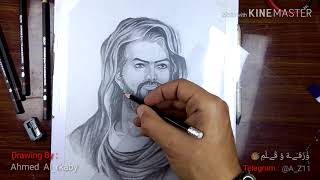 رسم صورة الامام الحسين عليه السلام  1  Relasting Drawing for imam husaen peace be on him [upl. by Carolyn160]