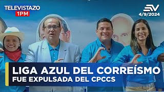 Liga Azul del correísmo fue expulsada del CPCCS  Televistazo1PM ENVIVO🔴 [upl. by Call]