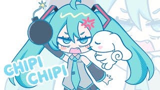 Miku x Cinnamoroll Sing CHIPI CHIPI CHAPA CHAPA 🎤💙 [upl. by Yrffoeg]