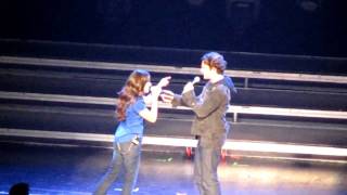 Glee Live  Lea Michele and Jonathon Groff sing quotHelloquot [upl. by Ralip]