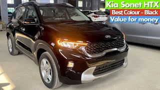 Kia Sonet HTX 2020  Sonet 2020 Black Colour  Review  Price in India  Features  Diesel  Petrol [upl. by Bettzel479]