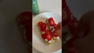 Tomatoes olive oil and cheese  the holy trinity of flavor recipe oliveoil food snacks bread [upl. by Marin]