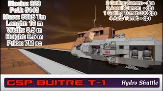 spaceengineers workshop GSP Buitre T1 Shuttle [upl. by Riplex]