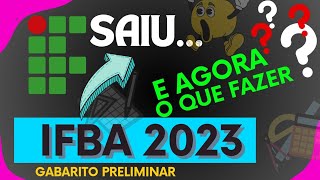 🔥 IFBA 20232024 ➡ O que fazer depois do GABARITO PRELIMINAR ❔ ✨ [upl. by Assennej]