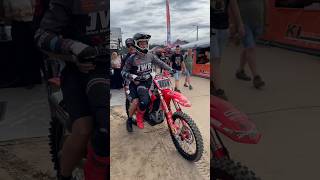 Alvin Östlund JWR Honda MXGP team heading to start with mechanics Lommel 2024 crf450r mxgp mx [upl. by Ahkos]