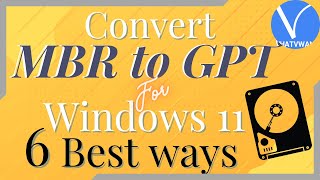 How to convert MBR disk to GPT for Windows 11  6 Stunning Ways [upl. by Pincas189]