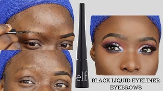 HOW amp WHY I USE BLACK LIQUID EYELINER FOR MY THIN EYEBROWS  DETAILED TUTORIAL [upl. by Macguiness]