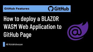 How to deploy a BLAZOR WASM Web Application to GitHub Page [upl. by Nielsen108]