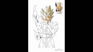 Gogeta drawing from Dragon Ball ztime lapse ibispaint phonk anime dragonballfanart gogeta [upl. by Esiuqcaj624]